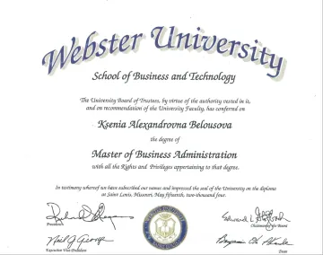 Webster University MBA degree