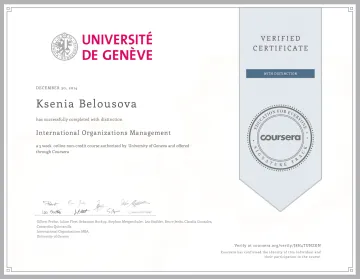 International Organisations Management certificate